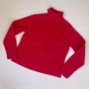 Red turtleneck sweater